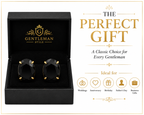 Gold Plated Brass Black Stone Oval Formal Cufflinks for Men