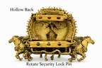 Gold Plated Surya Narayan Brooch | Sun God with Seven Horses Design | Spiritual Hindu Pin for Ethnic & Festive Wear