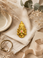 Lord Tirupati Balaji Gold Plated Brass Ethnic Brooch