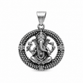 Divine Round Ganesha Pendant for Men & Women