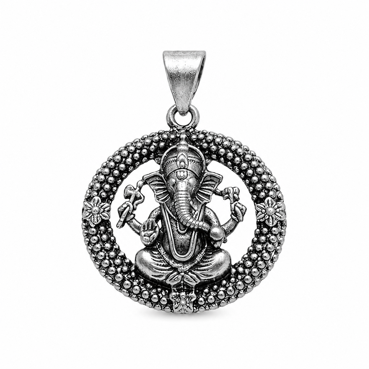 Divine Round Ganesha Pendant for Men & Women