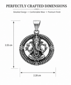 Divine Round Ganesha Pendant for Men & Women