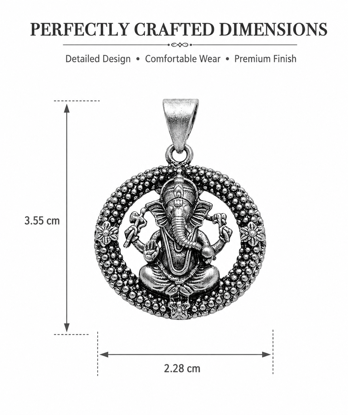 Divine Round Ganesha Pendant for Men & Women
