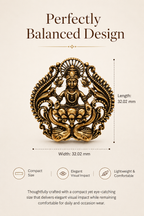 Divine Maa Lakshmi Oxidized Gold Plated Brass Brooch