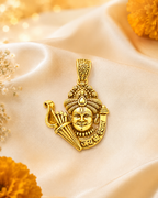 Khatu Shyam Ji Divine Gold Plated Pendant for Men & Women | Religious Temple Jewelry Pendant | Antique Finish Spiritual Locket