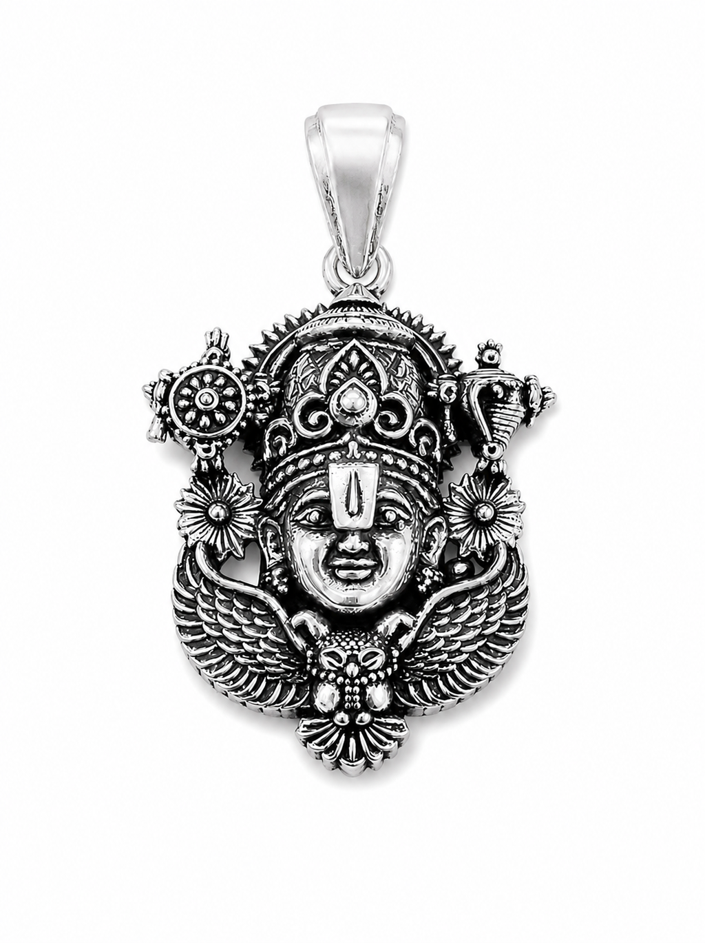 Oxidized Lord Venkateswara (Balaji) Pendant | Antique Silver Finish Tirupati Balaji Necklace | Spiritual Temple Jewelry