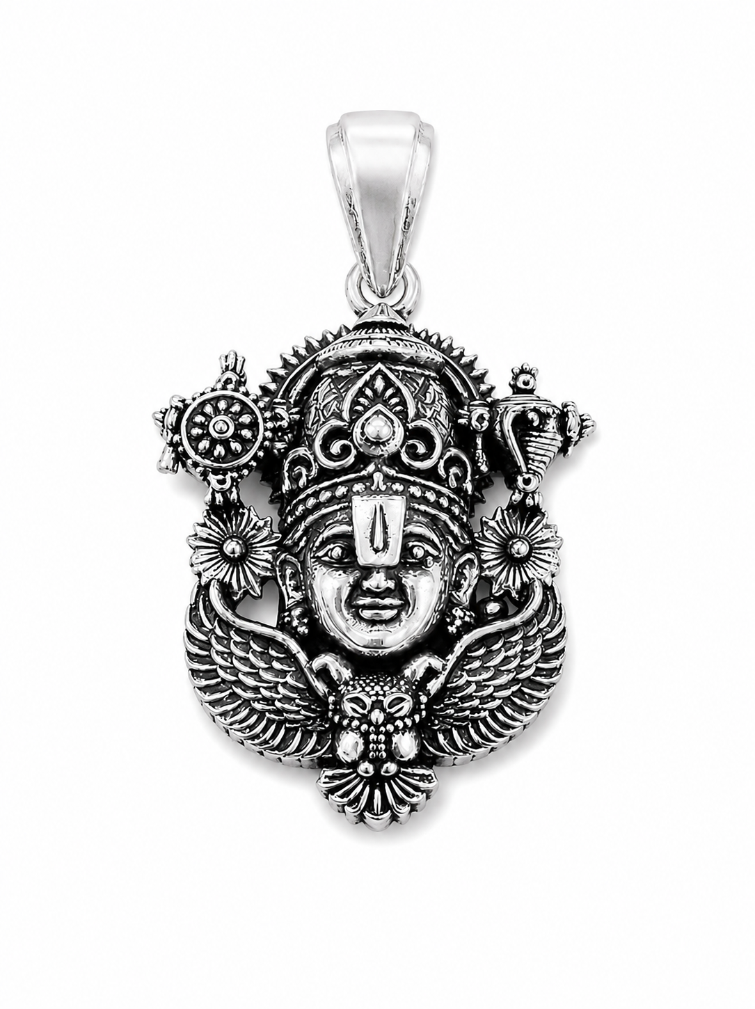 Oxidized Lord Venkateswara (Balaji) Pendant | Antique Silver Finish Tirupati Balaji Necklace | Spiritual Temple Jewelry