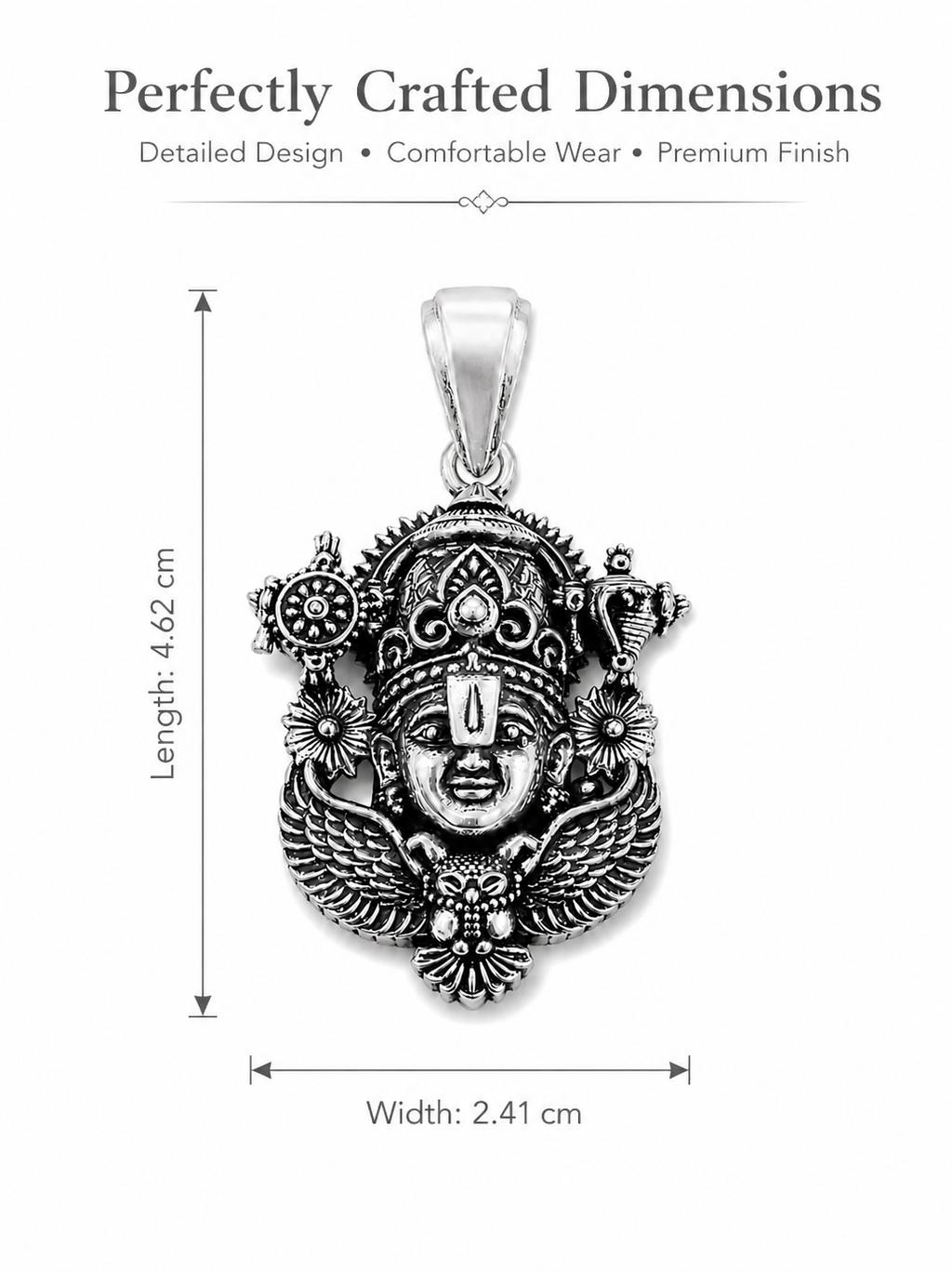 Oxidized Lord Venkateswara (Balaji) Pendant | Antique Silver Finish Tirupati Balaji Necklace | Spiritual Temple Jewelry