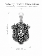 Oxidized Lord Venkateswara (Balaji) Pendant | Antique Silver Finish Tirupati Balaji Necklace | Spiritual Temple Jewelry