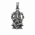 Premium Antique Silver Lord Ganesha Pendant | Ganpati Bappa Spiritual Jewellery for Prosperity & Protection