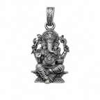 Premium Antique Silver Lord Ganesha Pendant | Ganpati Bappa Spiritual Jewellery for Prosperity & Protection