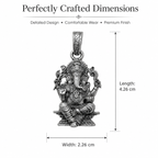 Premium Antique Silver Lord Ganesha Pendant | Ganpati Bappa Spiritual Jewellery for Prosperity & Protection