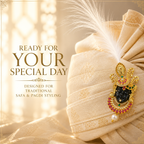 Shrinathji Wedding Kalangi for Groom | Gold Plated Brass Safa Brooch