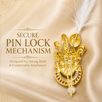 Shrinathji Wedding Kalangi for Groom | Gold Plated Brass Safa Brooch