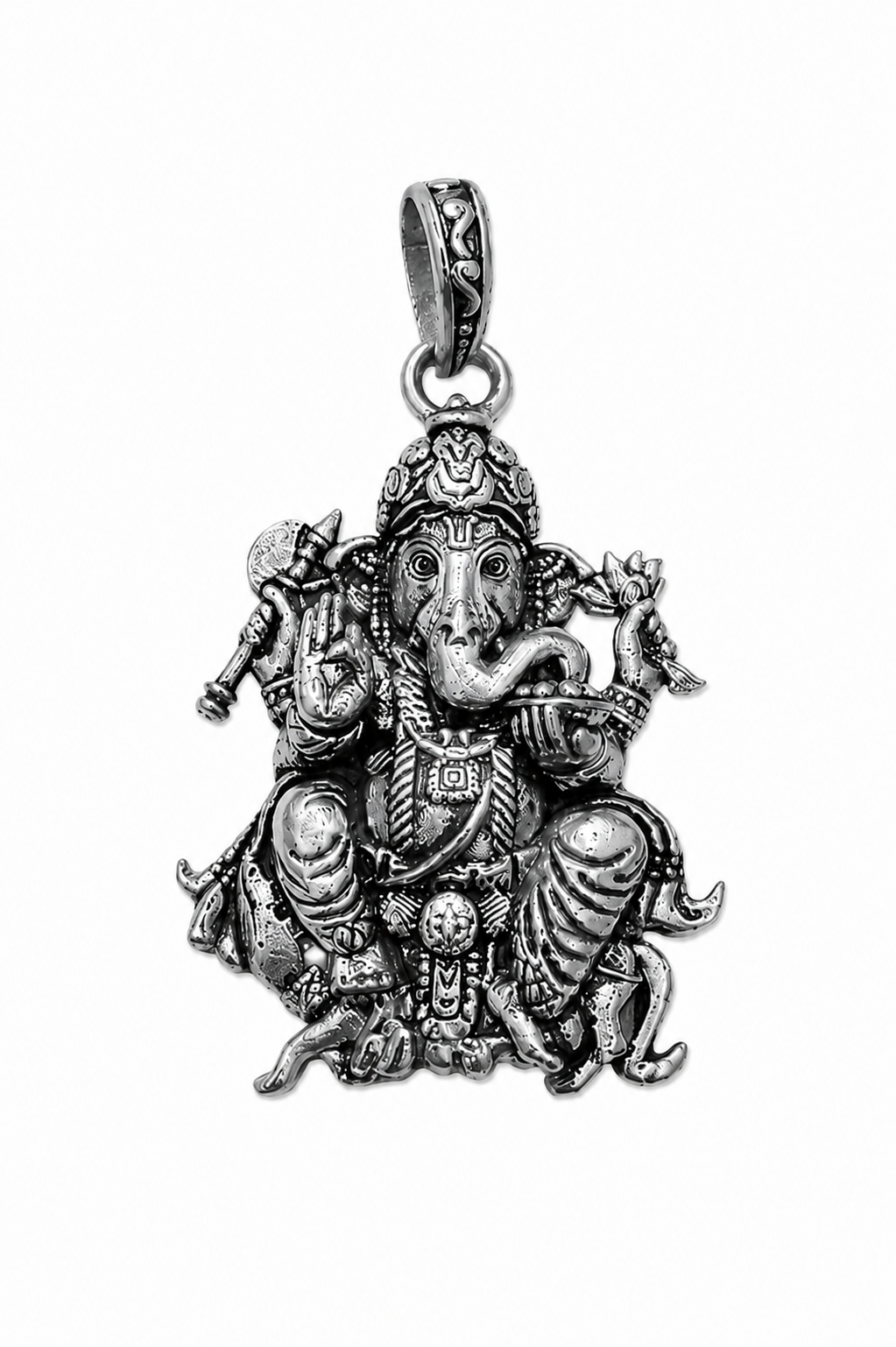Premium Oxidised Silver Lord Ganesha Pendant | Ganpati Bappa Spiritual Jewellery for Protection & Prosperity