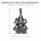 Premium Oxidised Silver Lord Ganesha Pendant | Ganpati Bappa Spiritual Jewellery for Protection & Prosperity