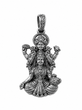 Silver Finish Vishnu Lakshmi Pendant Traditional Hindu Divine Couple Pendant