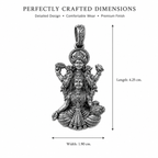 Silver Finish Vishnu Lakshmi Pendant Traditional Hindu Divine Couple Pendant