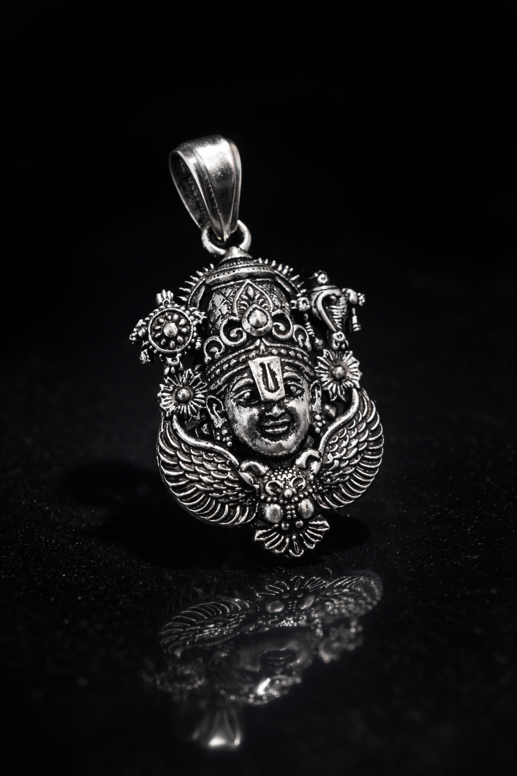 Oxidized Lord Venkateswara (Balaji) Pendant | Antique Silver Finish Tirupati Balaji Necklace | Spiritual Temple Jewelry
