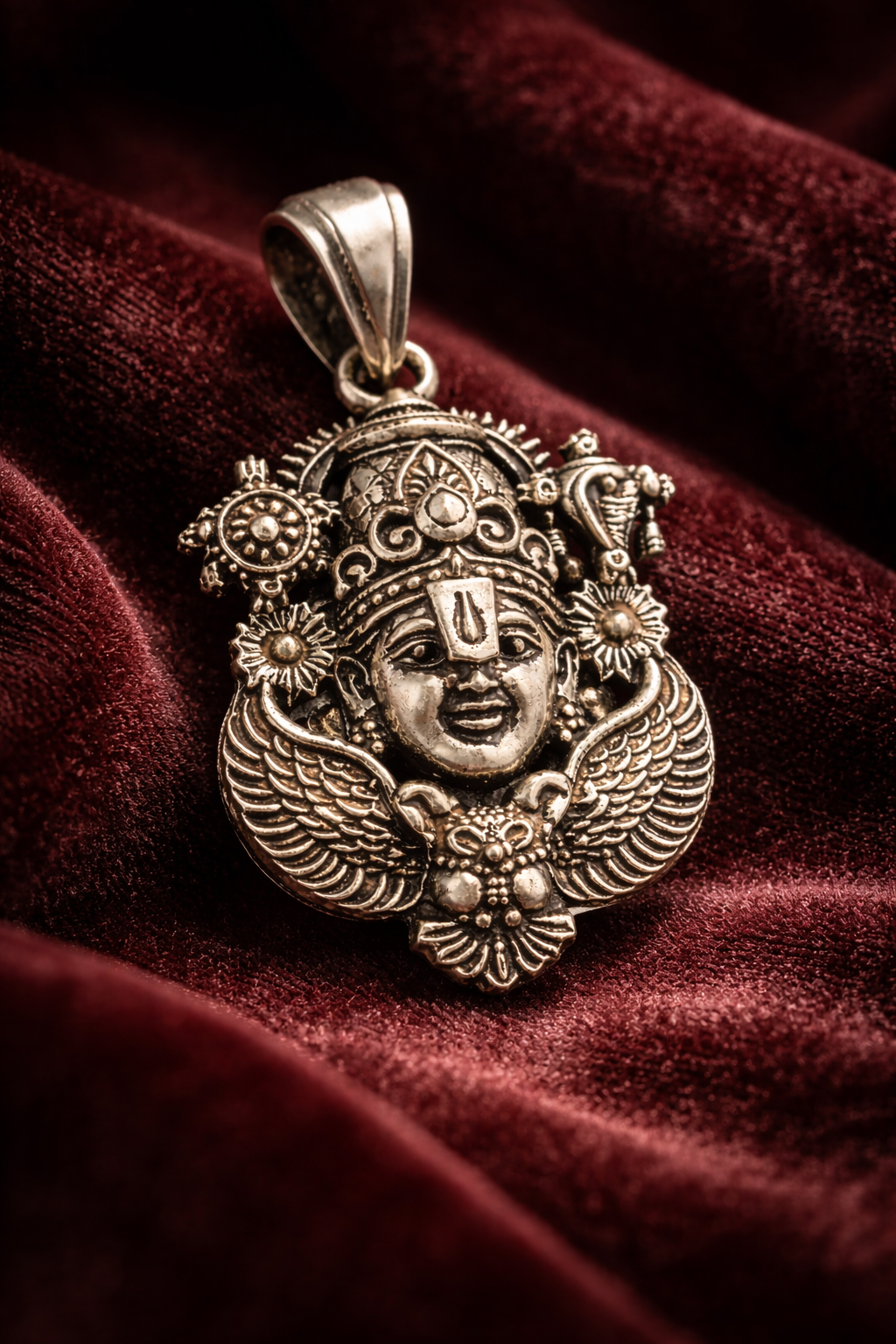 Oxidized Lord Venkateswara (Balaji) Pendant | Antique Silver Finish Tirupati Balaji Necklace | Spiritual Temple Jewelry