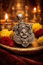 Oxidized Lord Venkateswara (Balaji) Pendant | Antique Silver Finish Tirupati Balaji Necklace | Spiritual Temple Jewelry