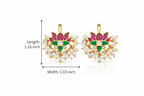 Gold Plated Kundan Pearl Floral Cuff Earrings – Traditional Indian Ethnic Jewelry