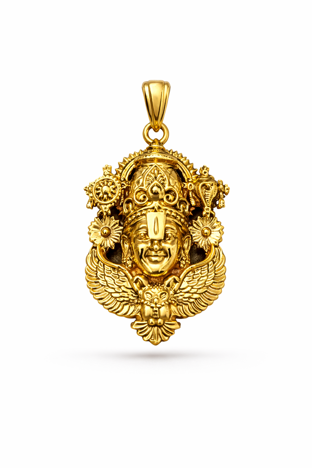 Gold Plated Lord Venkateswara (Balaji) Pendant | Tirupati Balaji Temple Jewelry | Divine Hindu Necklace for Men & Women