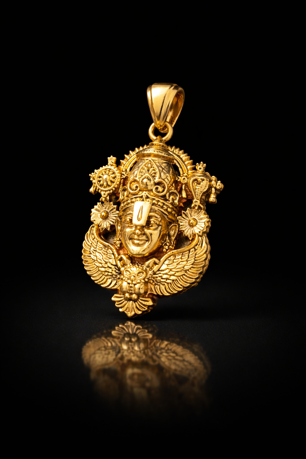 Gold Plated Lord Venkateswara (Balaji) Pendant | Tirupati Balaji Temple Jewelry | Divine Hindu Necklace for Men & Women