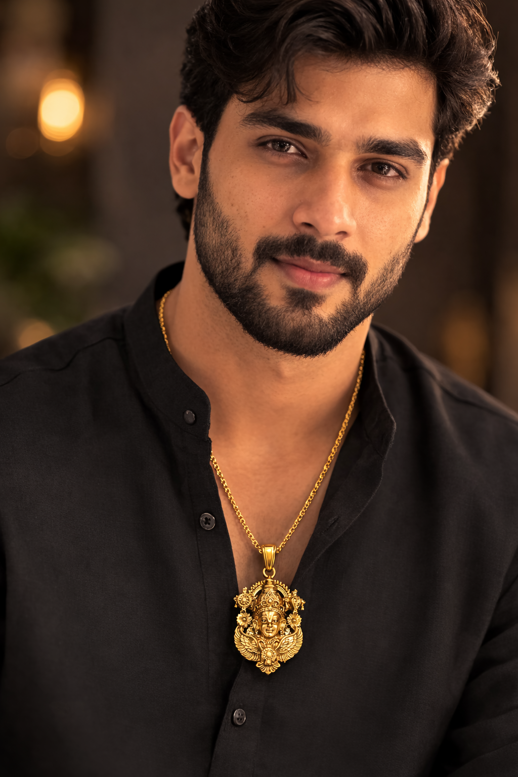 Gold Plated Lord Venkateswara (Balaji) Pendant | Tirupati Balaji Temple Jewelry | Divine Hindu Necklace for Men & Women