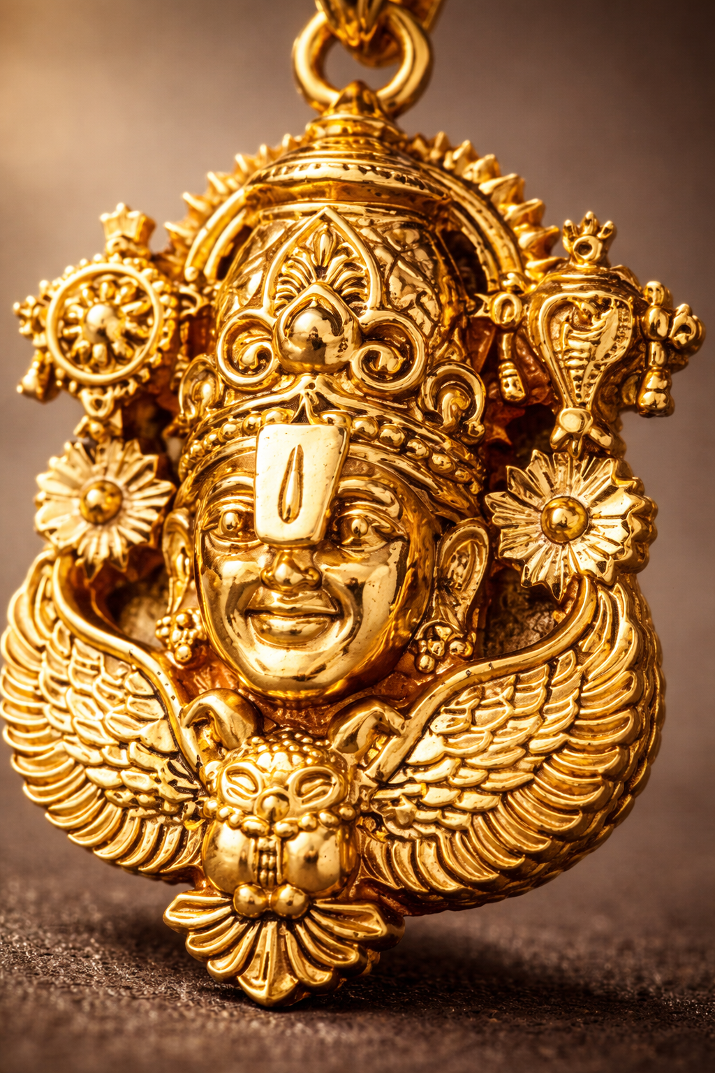 Gold Plated Lord Venkateswara (Balaji) Pendant | Tirupati Balaji Temple Jewelry | Divine Hindu Necklace for Men & Women