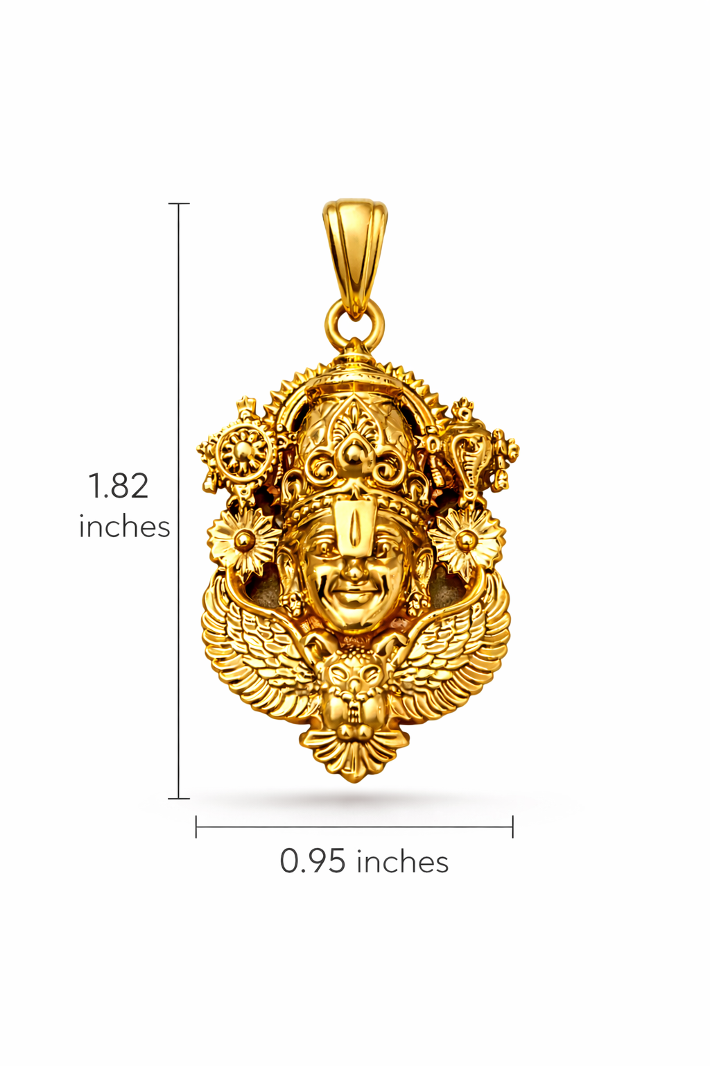 Gold Plated Lord Venkateswara (Balaji) Pendant | Tirupati Balaji Temple Jewelry | Divine Hindu Necklace for Men & Women