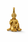 Gold Plated Lord Hanuman Pendant | Bajrangbali Idol Necklace Charm | Spiritual Religious Jewelry for Men & Women