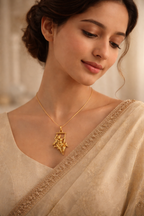 Gold Plated Radha Krishna Jhula Pendant | Swing Design Krishna Couple Necklace Charm | Spiritual Religious Jewelry for Men & Women