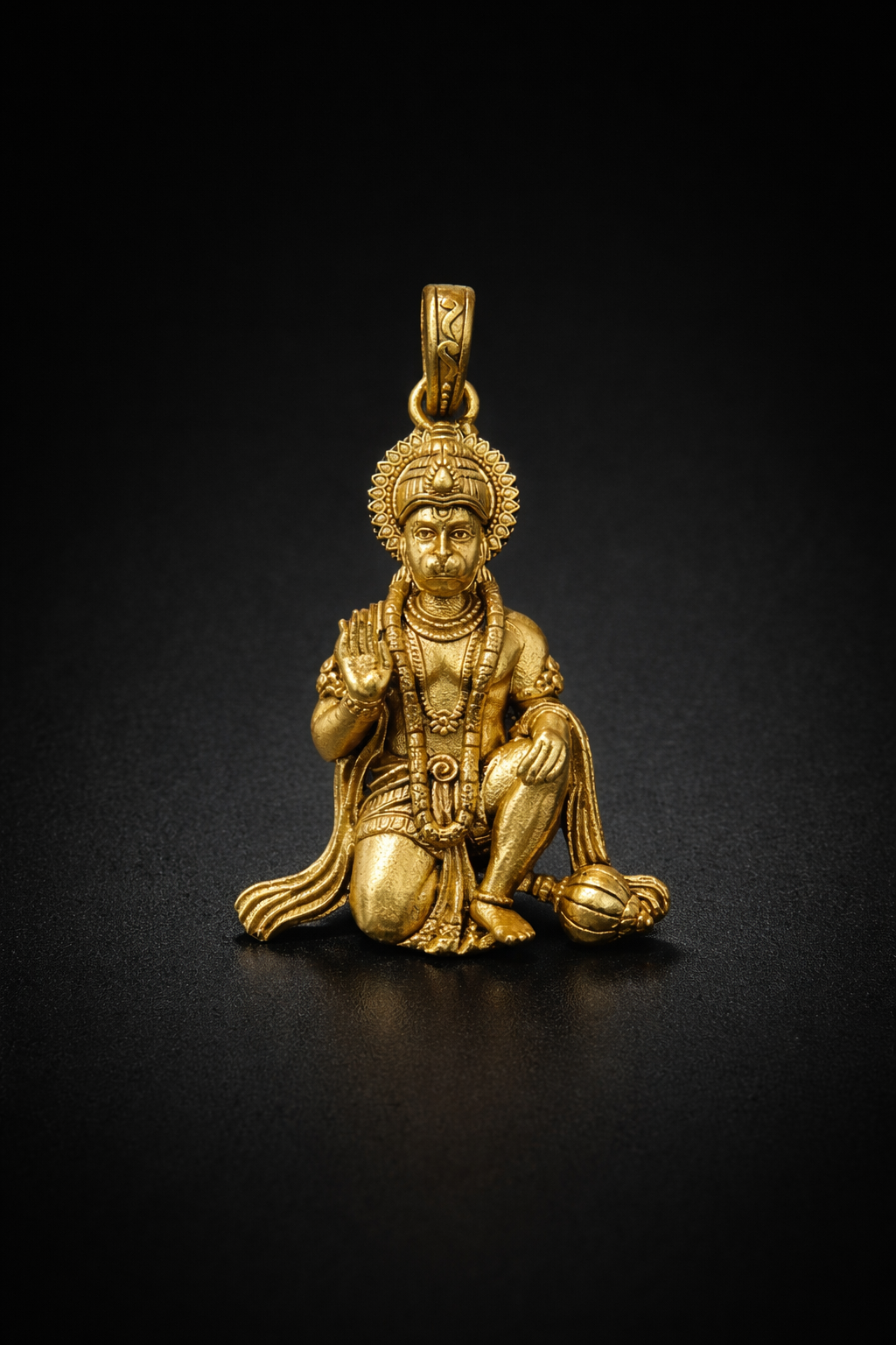 Gold Plated Lord Hanuman Pendant | Bajrangbali Idol Necklace Charm | Spiritual Religious Jewelry for Men & Women