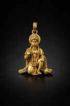 Gold Plated Lord Hanuman Pendant | Bajrangbali Idol Necklace Charm | Spiritual Religious Jewelry for Men & Women