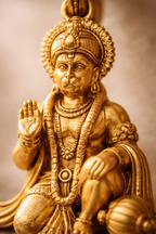 Gold Plated Lord Hanuman Pendant | Bajrangbali Idol Necklace Charm | Spiritual Religious Jewelry for Men & Women