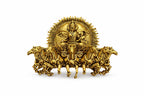 Gold Plated Surya Narayan Brooch | Sun God with Seven Horses Design | Spiritual Hindu Pin for Ethnic & Festive Wear