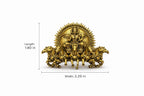 Gold Plated Surya Narayan Brooch | Sun God with Seven Horses Design | Spiritual Hindu Pin for Ethnic & Festive Wear