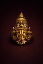 Tirupati Balaji Gold Plated Brass Ring for Men – Lord Venkateswara Temple Statement Ring (Made To Order)