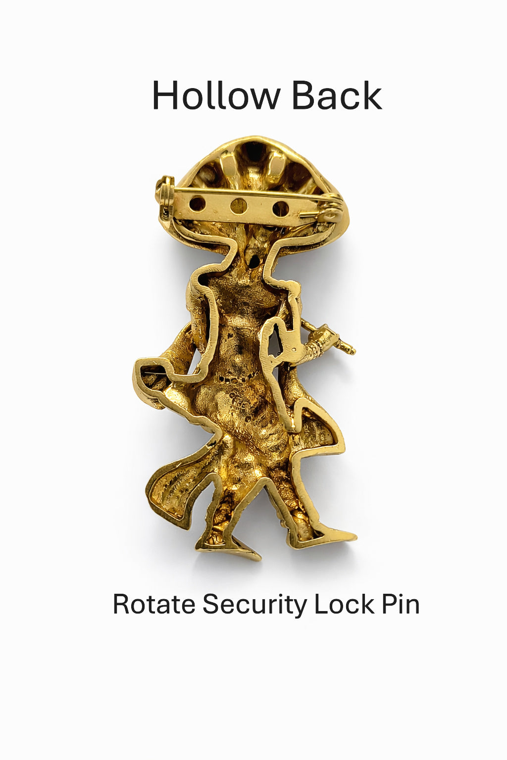 Gold Plated Lord Krishna Brooch | Flute Playing Krishna with Sheshnaag Design | Spiritual Ethnic Pin for Festive & Traditional Wear
