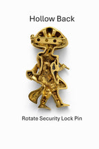 Gold Plated Lord Krishna Brooch | Flute Playing Krishna with Sheshnaag Design | Spiritual Ethnic Pin for Festive & Traditional Wear