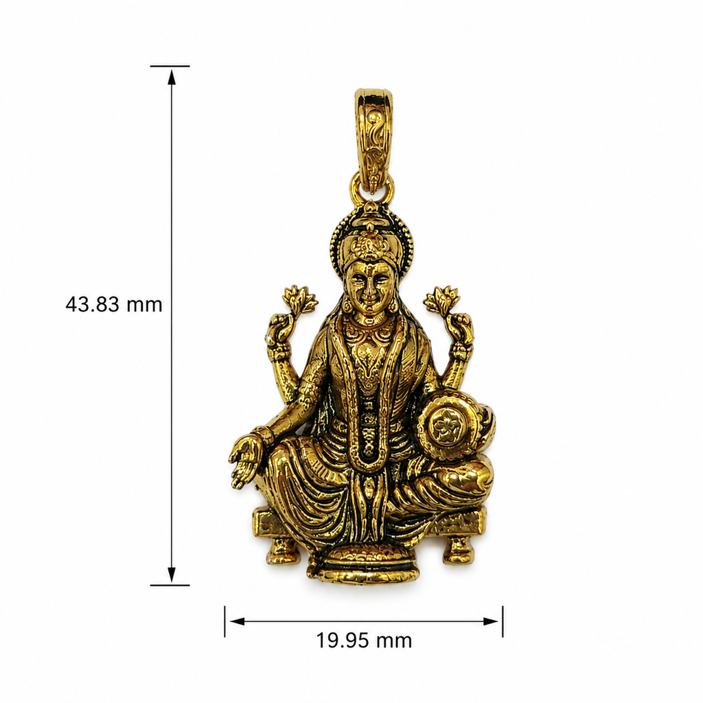 Mahalaxmi Divine Antique Gold Pendant | Traditional Temple Jewelry