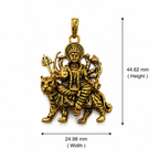Durga Maa Sherawali Antique Gold Finish Religious Pendant for Men & Women