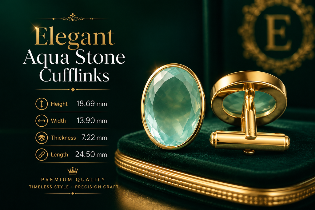 Luxury Green Crystal Oval Cufflinks for Gentlemen | Elegant Gold Tone Formal Wear Accessories