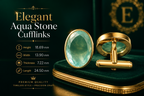 Luxury Green Crystal Oval Cufflinks for Gentlemen | Elegant Gold Tone Formal Wear Accessories