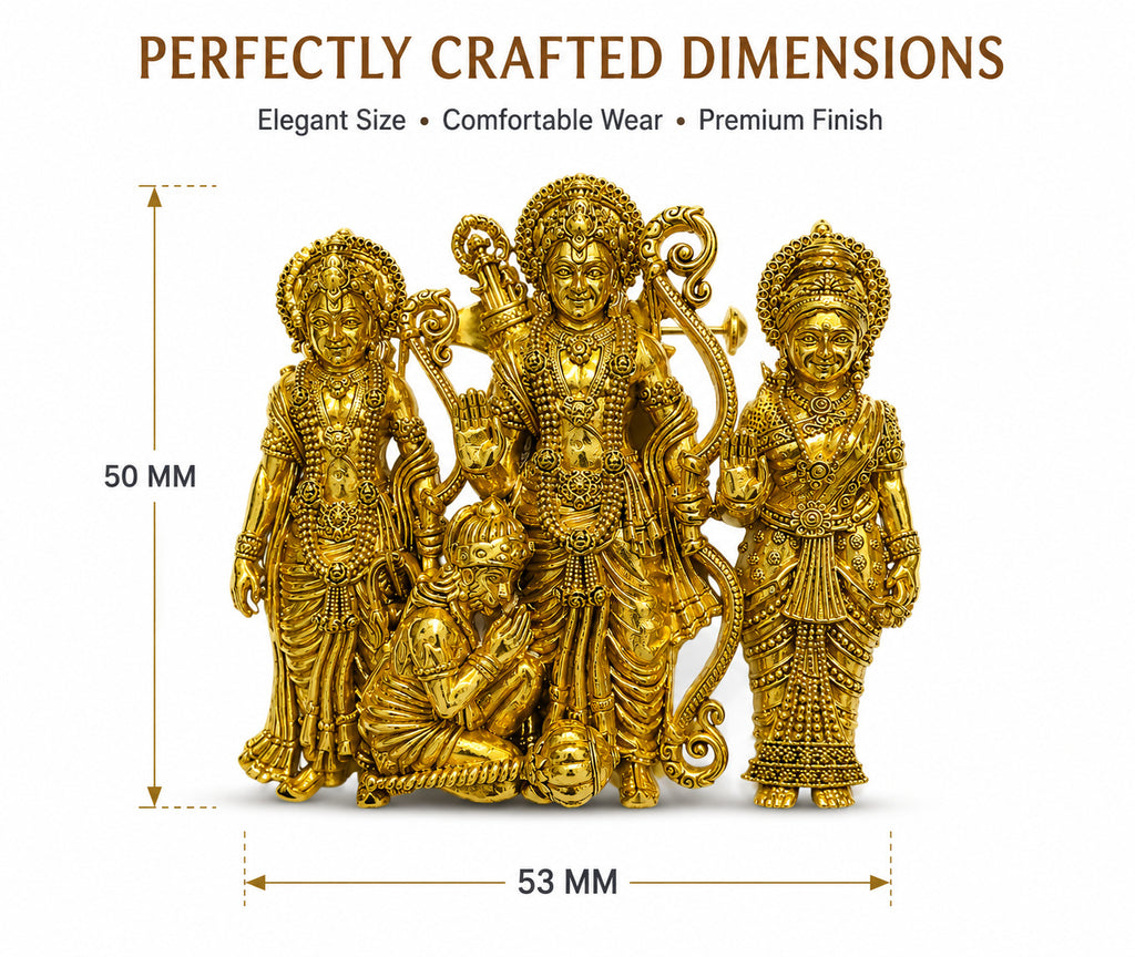 Shree Ram Darbar Gold Finish Brooch Pin | Intricate Religious Designer Brooch for Men & Women