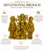 Shree Ram Darbar Gold Finish Brooch Pin | Intricate Religious Designer Brooch for Men & Women