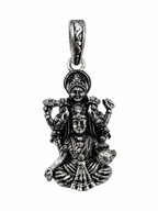 Silver Finish Vishnu Lakshmi Pendant Traditional Hindu Divine Couple Pendant
