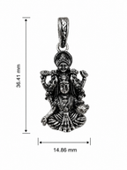 Silver Finish Vishnu Lakshmi Pendant Traditional Hindu Divine Couple Pendant