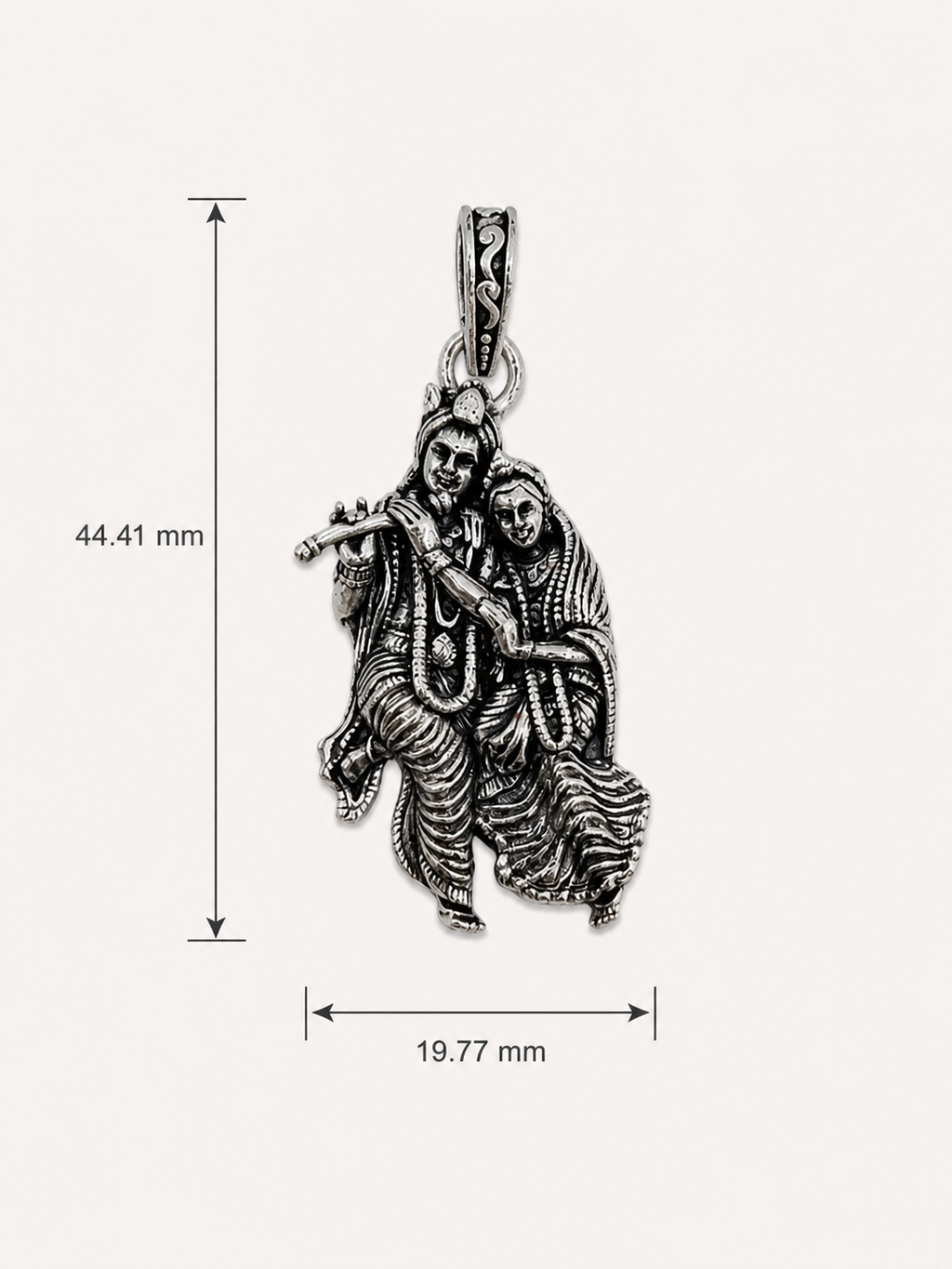 Radha Krishna Pendant Oxidized Finish – Divine Love Couple Locket, Flute Krishna Jewelry, Spiritual Hindu Pendant, Unisex Religious Gift, Antique Silver Look Necklace Pendant